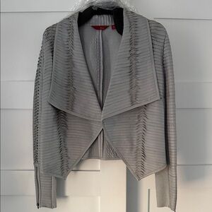 G.I.L.I. Textured Gray Leather Jacket